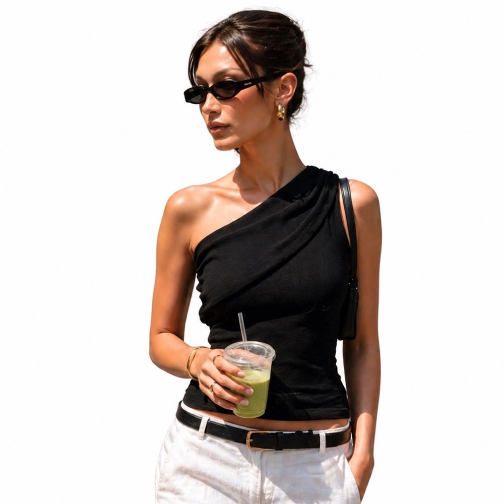 NWOT The Range Folded One Shoulder Ribbed Top | Size Small